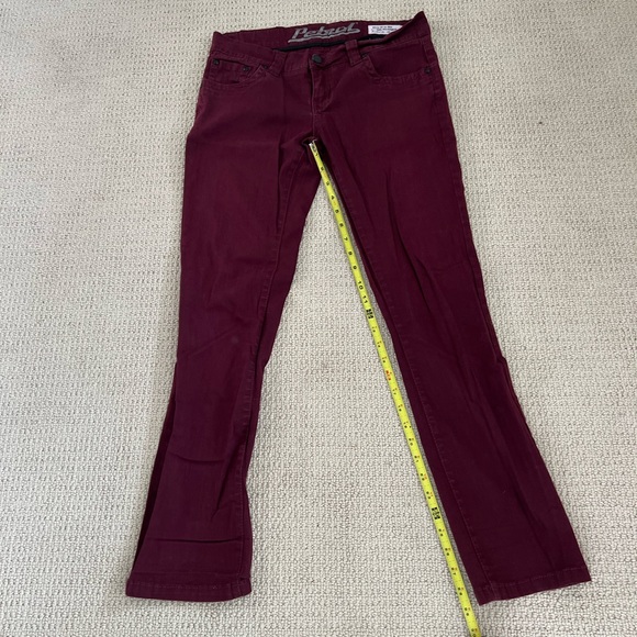 Maroon Slim Straight Leg Jeans - Picture 6 of 10